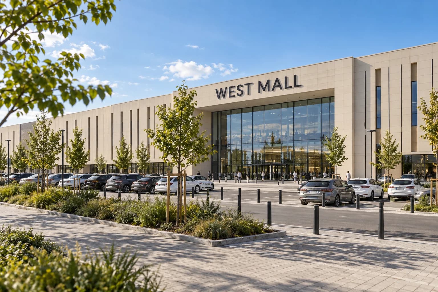 Архитектурная иллюстрация фасада ТРЦ West Mall на Западном обходе