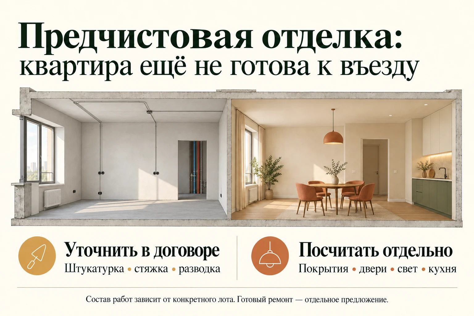 Что отделяет предчистовую отделку от квартиры, готовой к проживанию