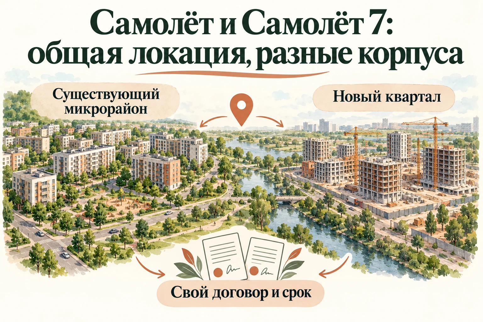 Самолёт и Самолёт 7: общая локация, разные корпуса
