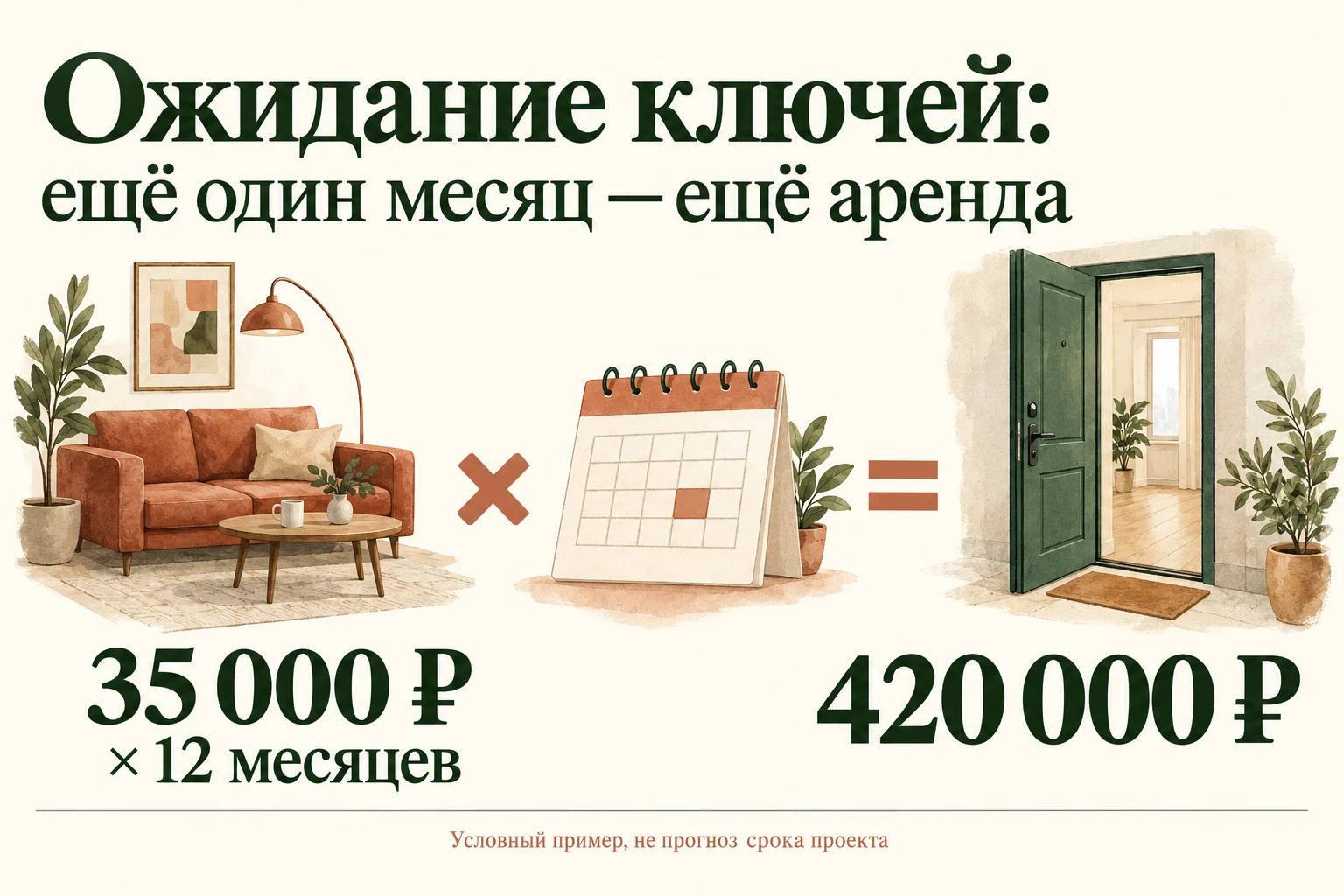 Ожидание ключей: ещё один месяц — ещё аренда