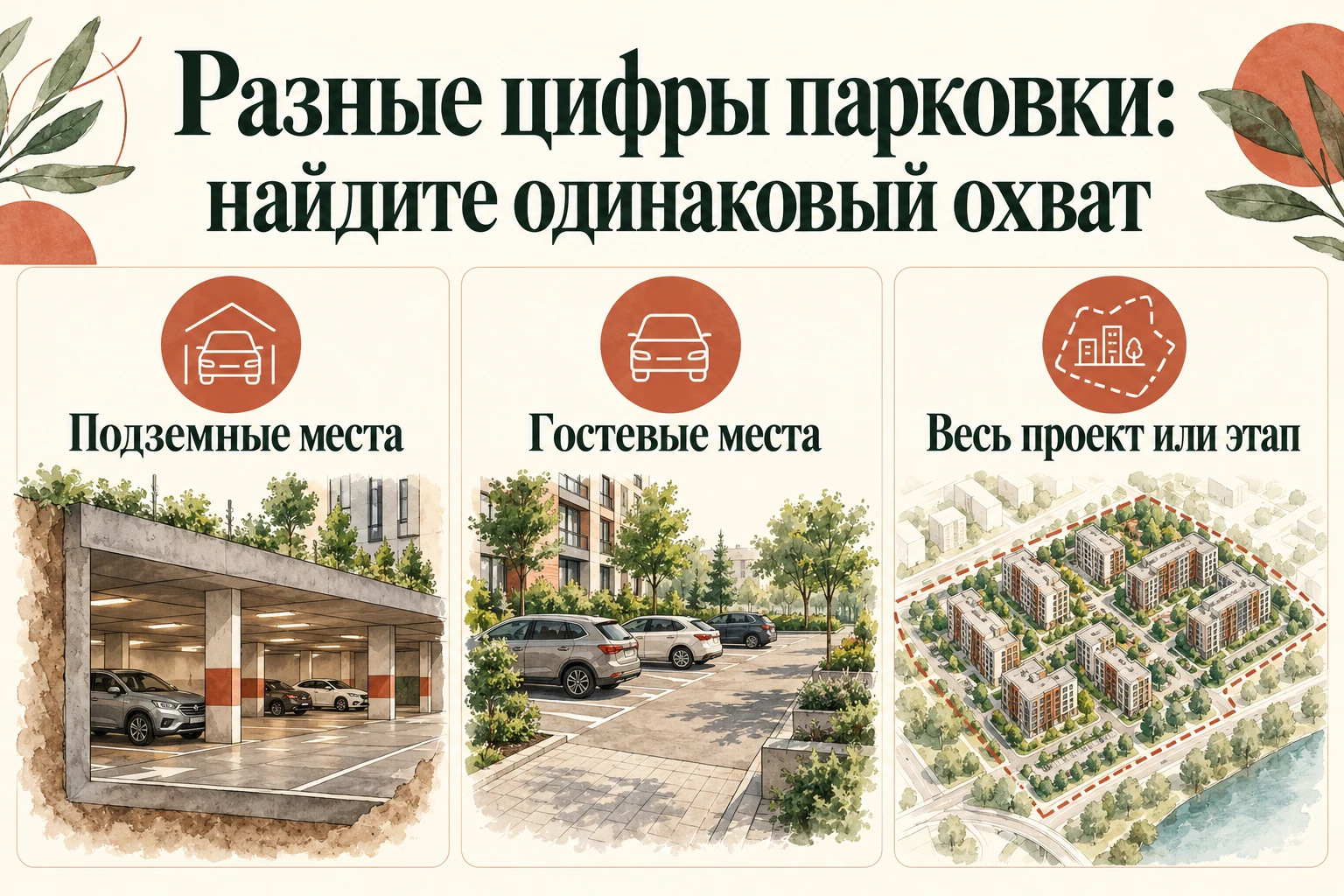 Разные цифры парковки: найдите одинаковый охват
