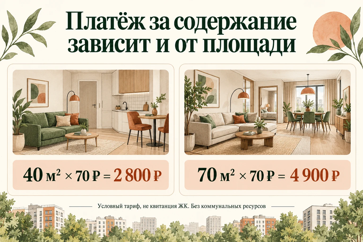 Платёж за содержание зависит и от площади