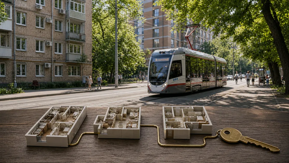 Редакционная иллюстрация трёх сценариев покупки квартиры: Комсомольский микрорайон